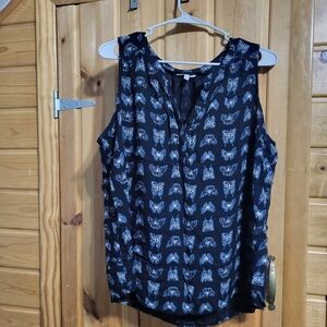 Sonoma Black and White Patterned Blouse